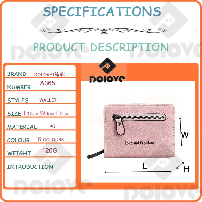 DOLOV Retro Short Wallet with Buckle for Women
