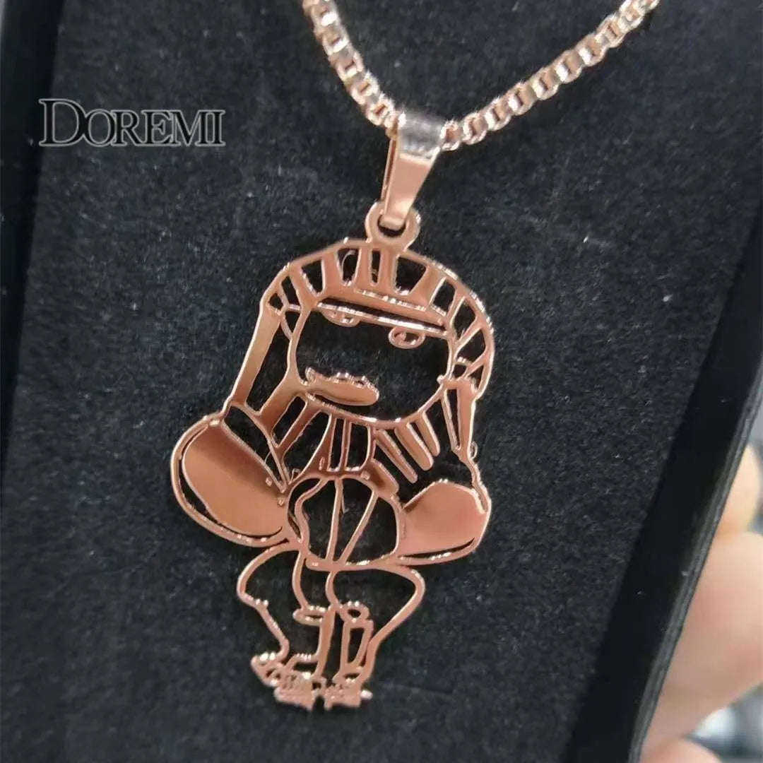 Doremi Child's Drawing Necklace - Stainless Steel Personalized Artwork Pendant