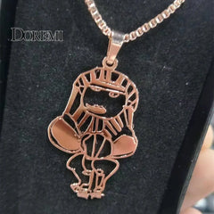 Doremi Child's Drawing Necklace - Stainless Steel Personalized Artwork Pendant