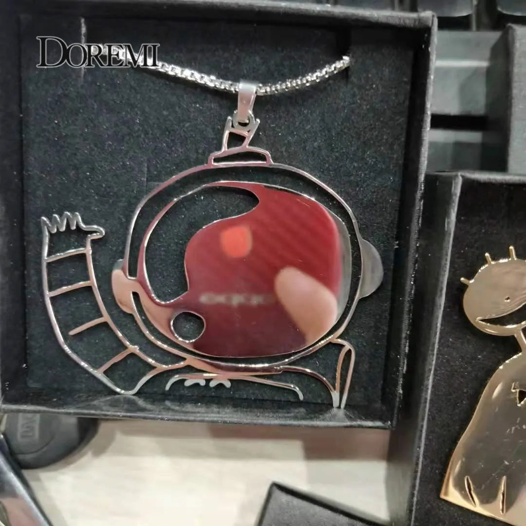 Doremi Child's Drawing Necklace - Stainless Steel Personalized Artwork Pendant
