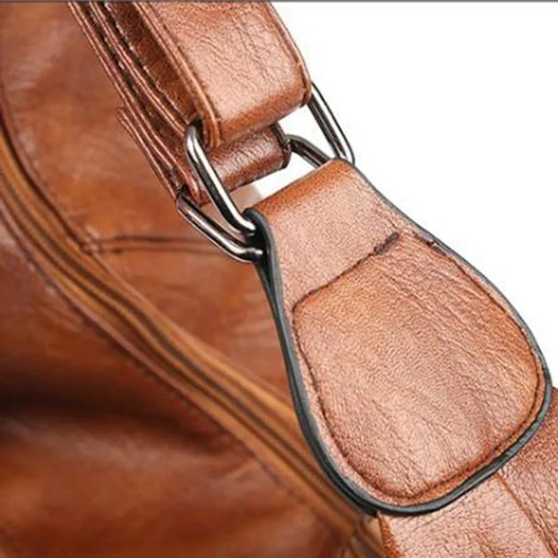 Retro Leather Backpack Ladies Large-capacity Bags