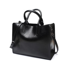 Vintage Women Handbag Oil Wax PU Leather Shoulder Bag Casual Tote Large Bolsos