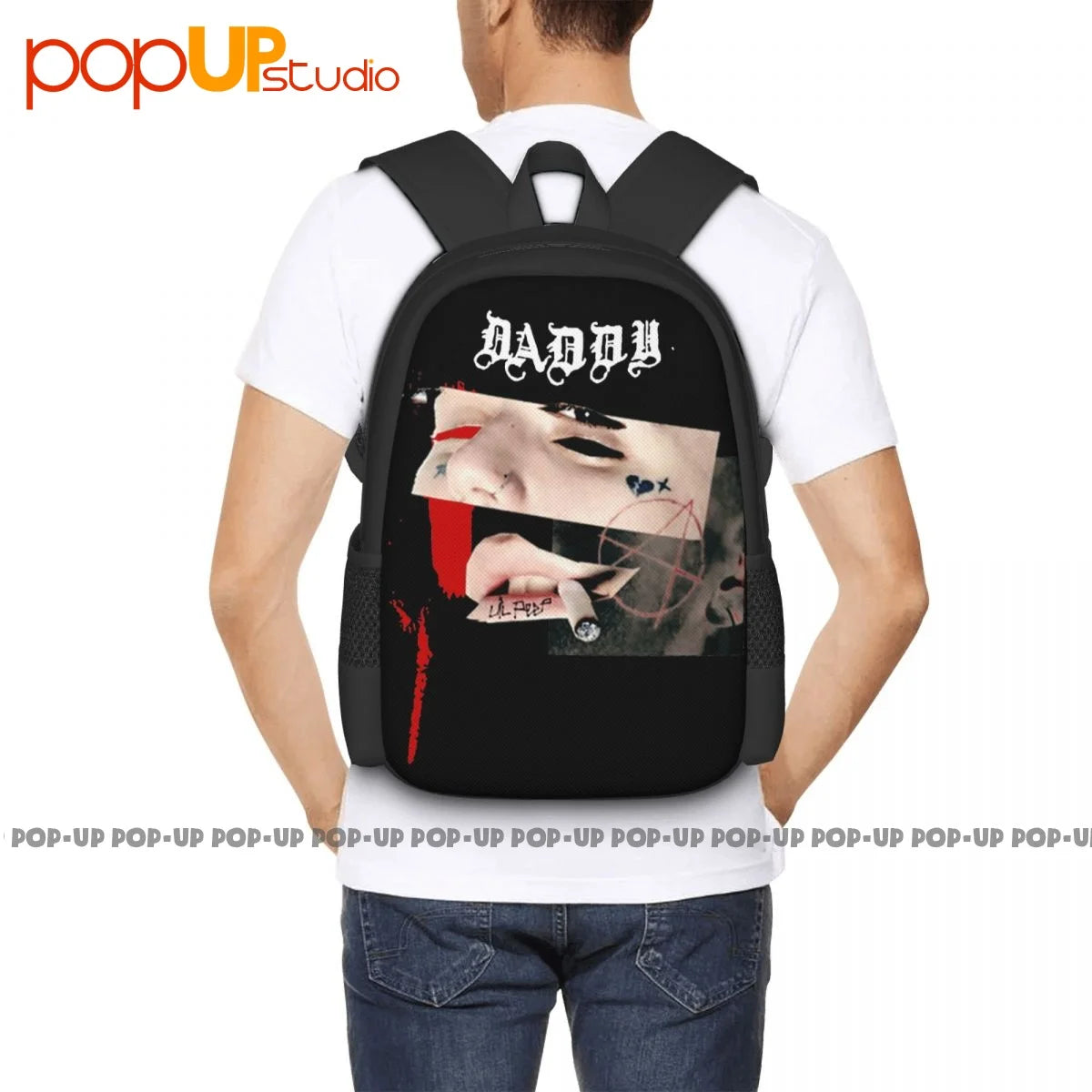 Daddy Lil Peep Retro Music Backpack Large Capacity Bookbag Style 3d Printing