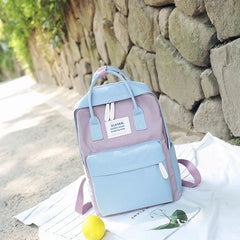 Daffdiol Women Canvas Backpack College School Bag Zipper 15inch Laptop