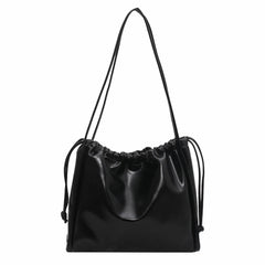Women's PU Leather Drawstring Underarm Bag