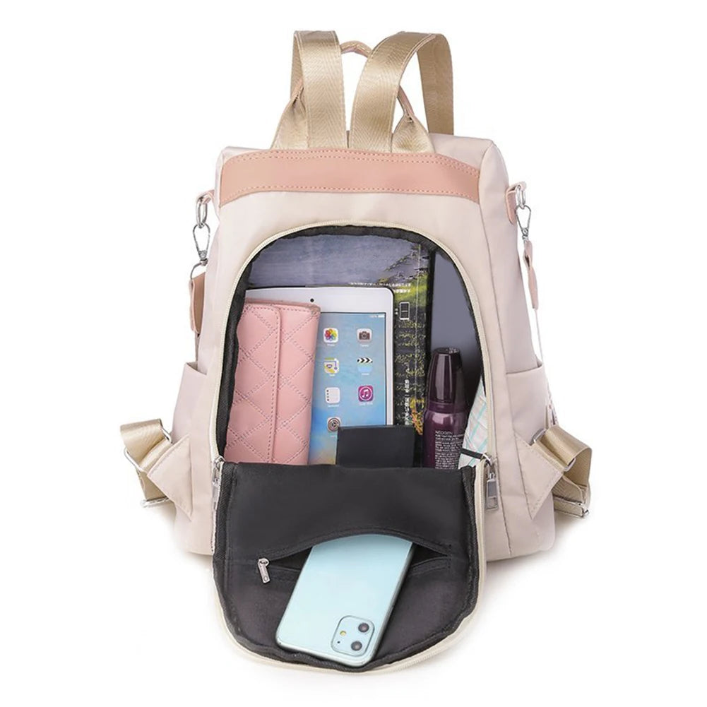 Anti-Theft Bagpack Rucksack Oxford Cloth Women Backpack Flower Embroidered
