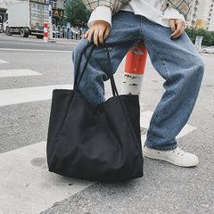 Reusable Cotton Shopping Bag Travel Canvas Tote Shoulder Crossbody Handbag