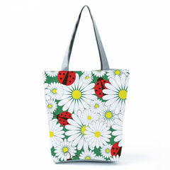 Daisy Ladybug Handbag Japanese Style Eco Reusable Women Shoulder Bag