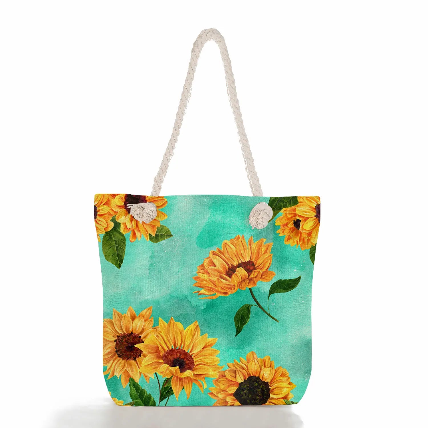Sunflower Tote Bags Large Capacity Floral Print Women Beach Travel