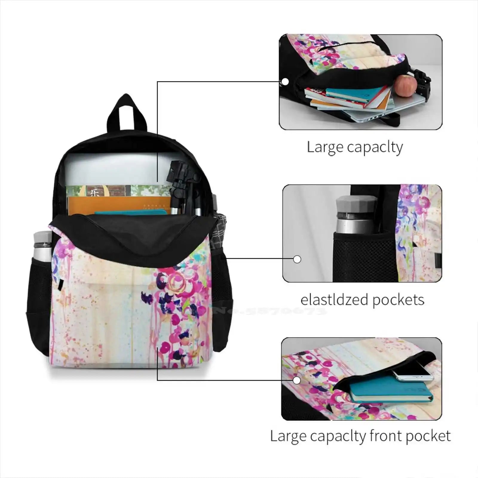 Dance Of The Sakura Backpack - Pretty Cherry Blossoms Japanese Floral