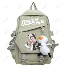 Monokuma Women Backpack Plaid Pattern Teenager Girls Boys School Bags Mochilas S