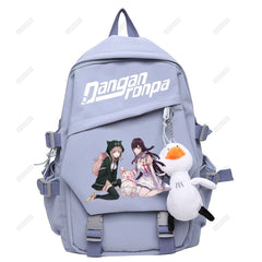 Monokuma Women Backpack Plaid Pattern Teenager Girls Boys School Bags Mochilas S