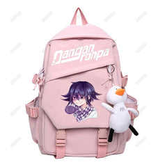 Monokuma Women Backpack Plaid Pattern Teenager Girls Boys School Bags Mochilas S