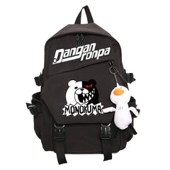 Monokuma Women Backpack Plaid Pattern Teenager Girls Boys School Bags Mochilas S