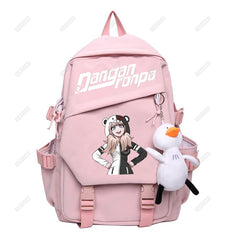 Nagito Komaeda Nylon Women Backpack Multi-pocket Ring Buckle Portable