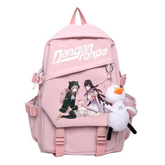 Nagito Komaeda Nylon Women Backpack Multi-pocket Ring Buckle Portable