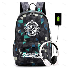 Danganronpa School Backpack for Teens Laptop Travel Rucksack