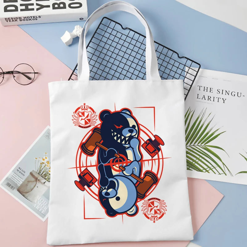 Danganronpa Shopping Bag Canvas Bolso Grocery Cotton Handbag