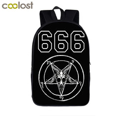 Dark Gothic Skull Reaper School Backpack for Teenage Boys Girls