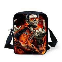 Dark Skeleton Print Messenger Bag Shoulder Bag Mini Cross-body Satchel