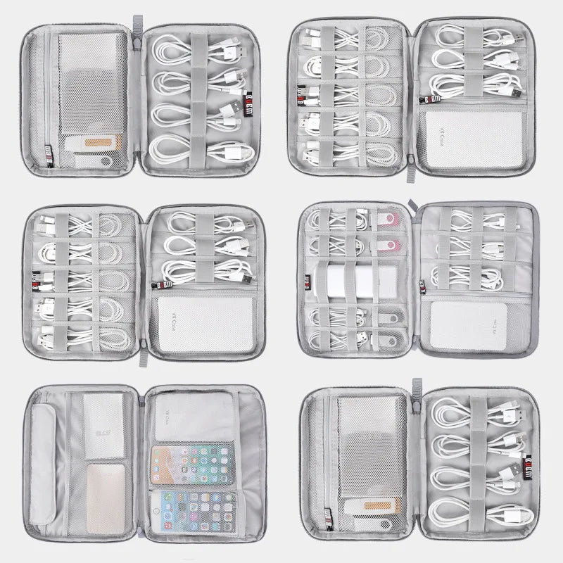 Data Cable Bag Phone Accessories Storage Power Bank Earphone Men's Clutch