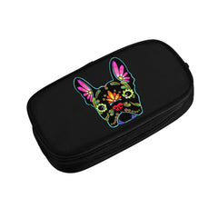 Sugar Skull French Bulldog Zipper Pen Box