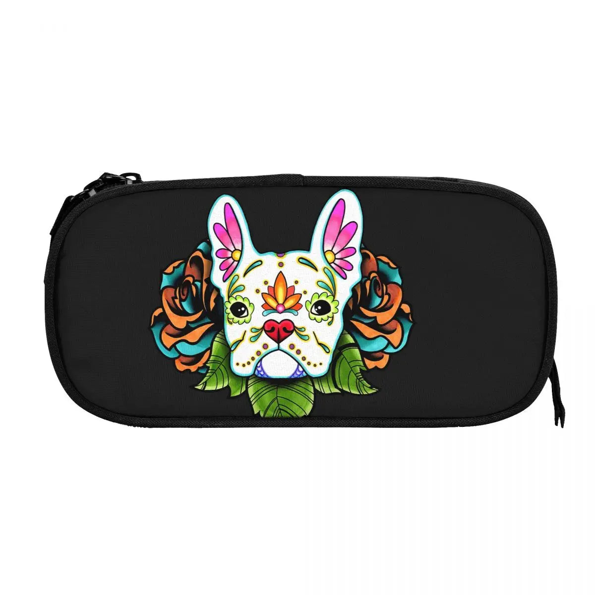 Sugar Skull French Bulldog Pen Box Student Anime Pencil Case