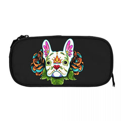 Sugar Skull French Bulldog Pen Box Student Anime Pencil Case