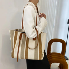 Ladies Canvas Bag Large Shoulder Bag Beach Shopping Bag Ladies Casual Tote Bag