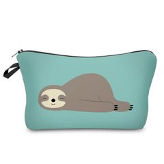 Sloth Printing Waterproof Pencil Pouch Makeup Travel Bag