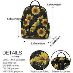 Deanfun Yellow Daisy Mini Backpack for Girls