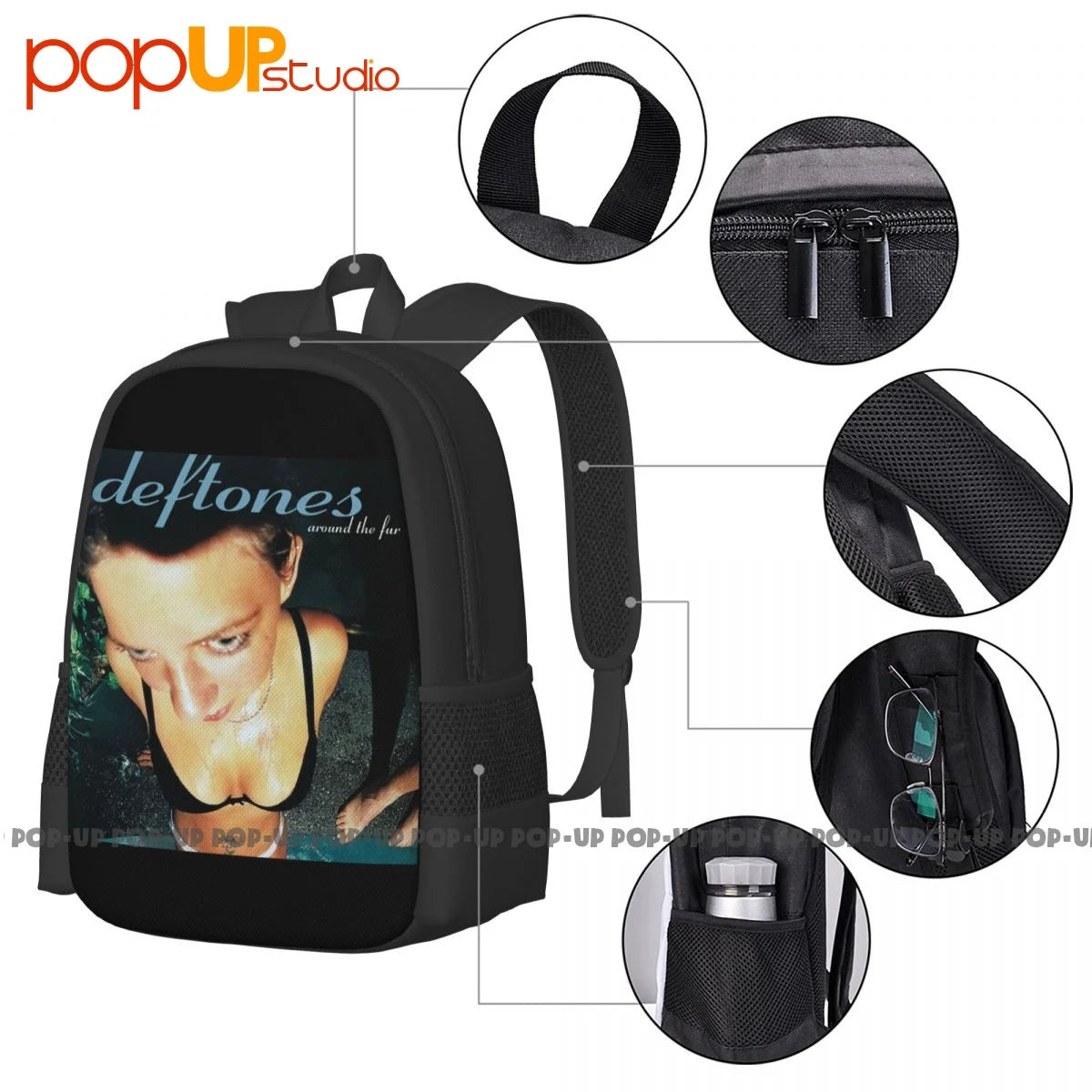Deftones Around the Fur Band Backpack Large Capacity Softback Gym Tote Bag