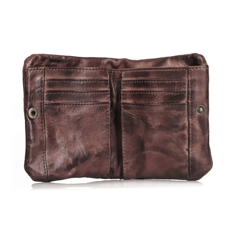 Soft Cowhide Bifold Purse with Zipper for Father's Christmas Gift