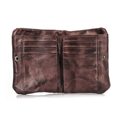 Soft Cowhide Bifold Purse with Zipper for Father's Christmas Gift