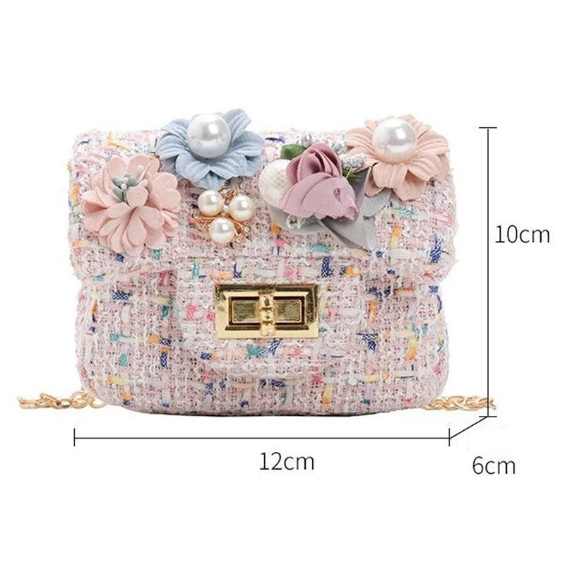 Kids Mini Clutch Bag Cotton Crossbody Purse Girl Messenger Bag