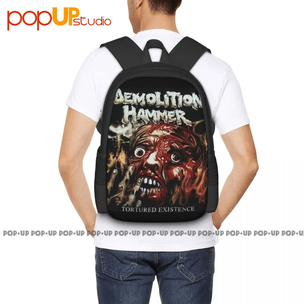 Demolition Hammer Backpack Large Capacity Art Print Sports Style