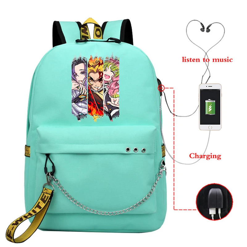 Demon Slayer Anime Backpack Hiking Men Women Cycling Climbing Outdoor Sport