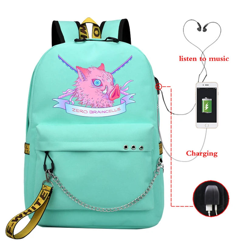 Demon Slayer Anime Gift Backpack College Student Travel Daypack Boys Bags