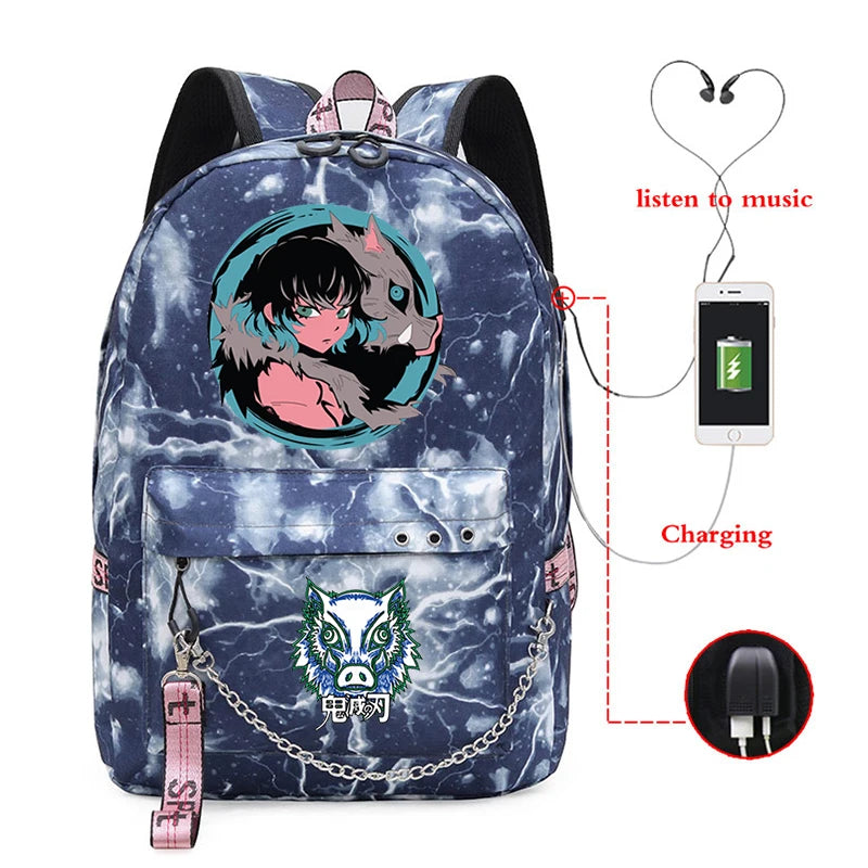 Demon Slayer Hashibira Inosuke School Bag - Casual Academy Bags