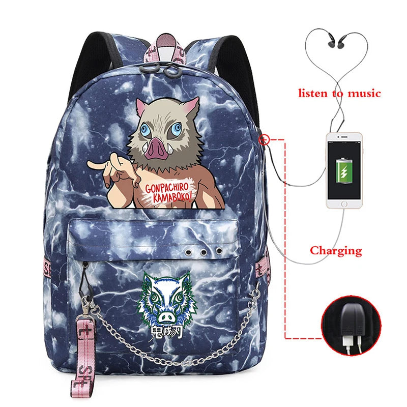 Demon Slayer Hashibira Inosuke School Bag - Casual Academy Bags