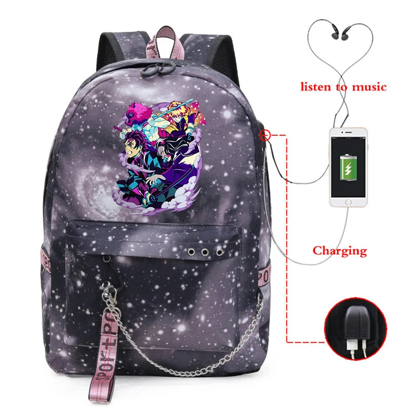 Demon Slayer Anime Travel Bags College Backpack