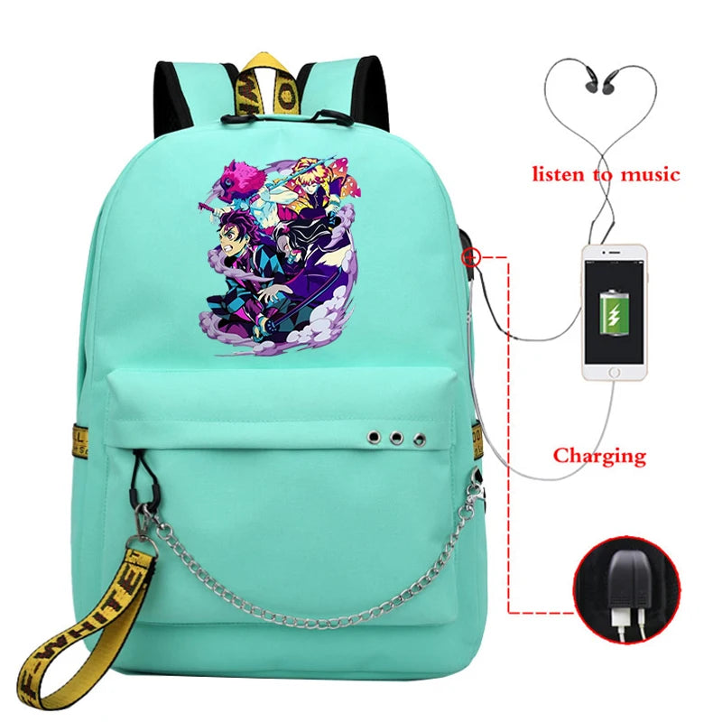 Demon Slayer Anime Travel Bags College Backpack