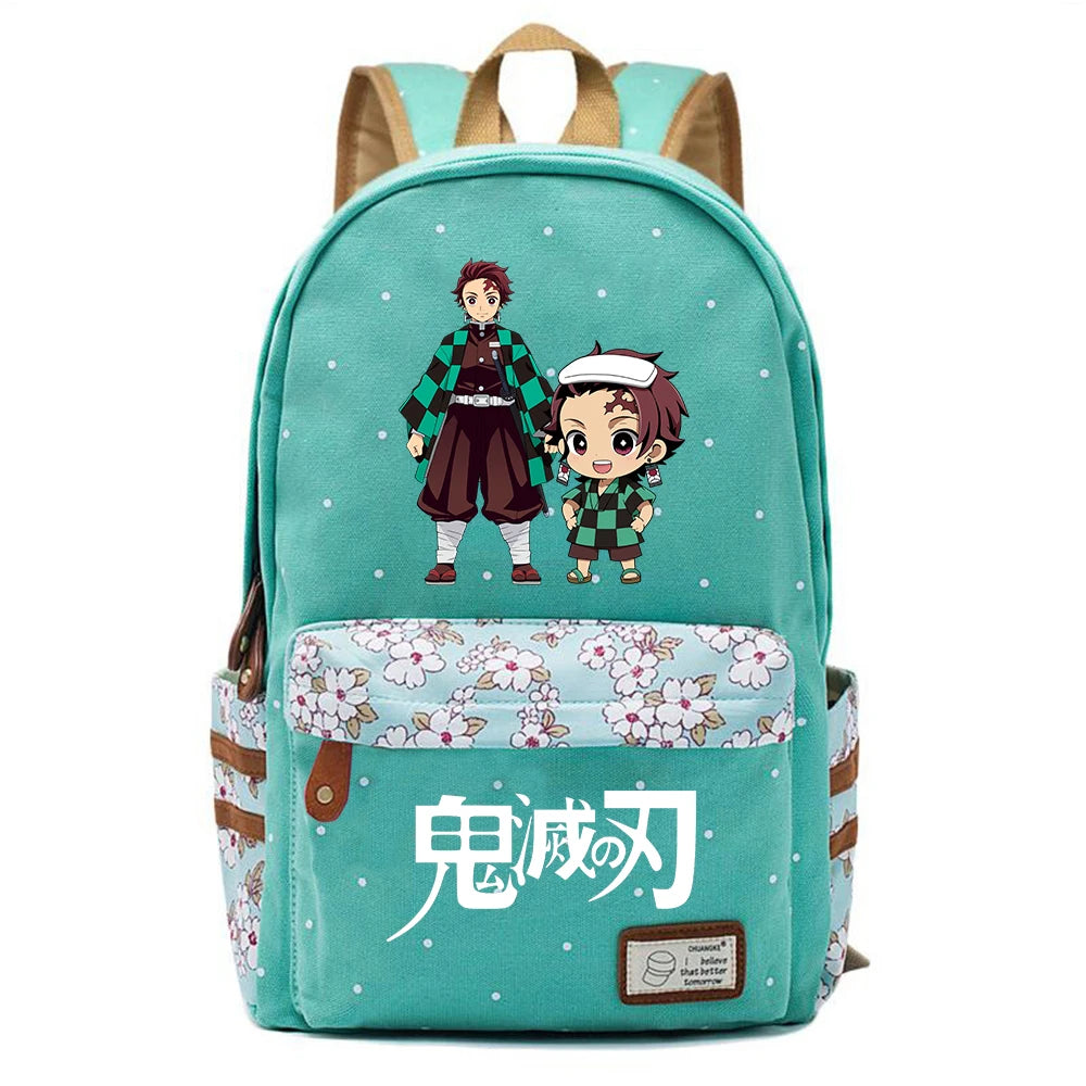 Demon Slayer Kimetsu No Yaiba Canvas Backpack Unisex Packsack