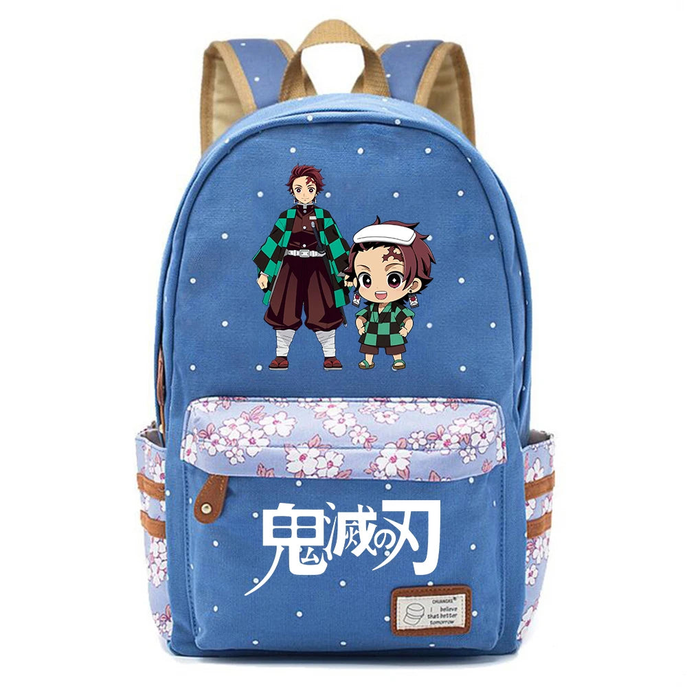 Demon Slayer Kimetsu No Yaiba Canvas Backpack Unisex Packsack
