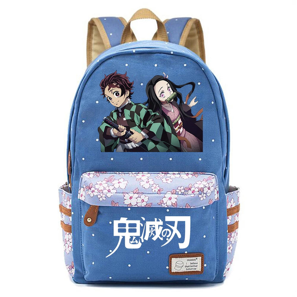 Demon Slayer Kimetsu No Yaiba Canvas Backpack Unisex Packsack