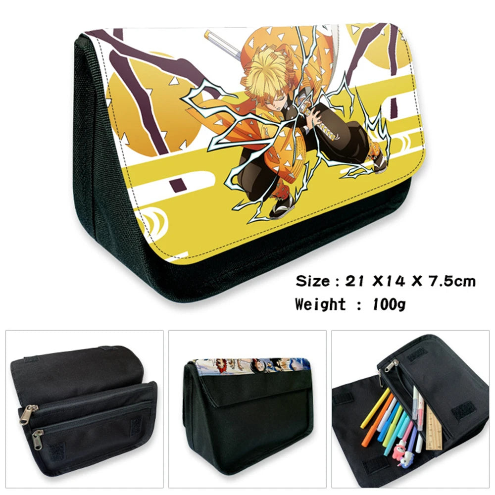 Demon Slayer Kimetsu No Yaiba Pencil Case Student Penbag School Stationery
