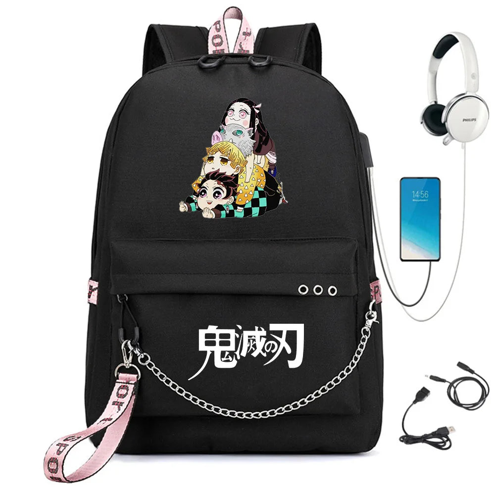 Demon Slayer Kimetsu no Yaiba Backpack USB Headphone