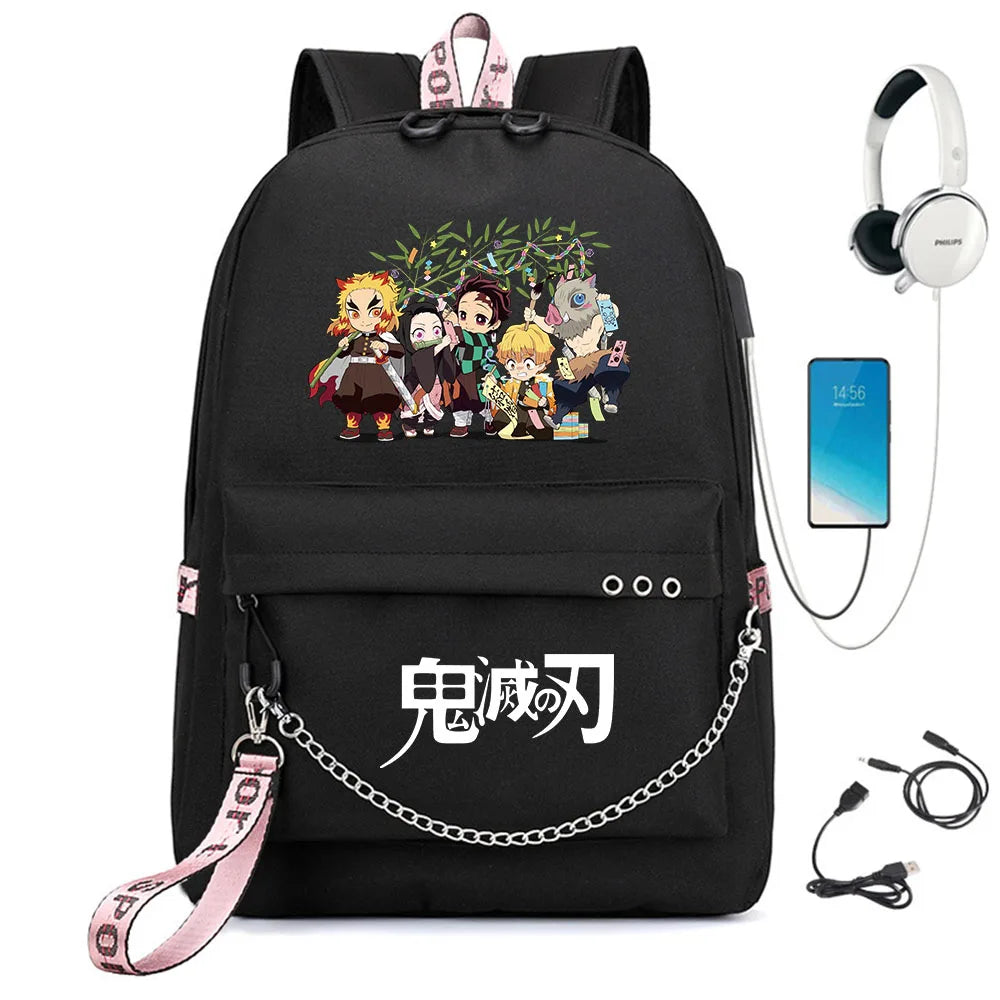 Demon Slayer Kimetsu no Yaiba Backpack USB Headphone