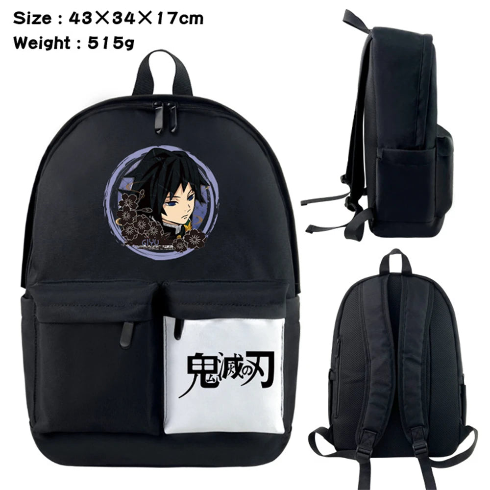 Demon Slayer Kimetsu no Yaiba Nylon Backpack Casual Knapsack Teenager Packsack