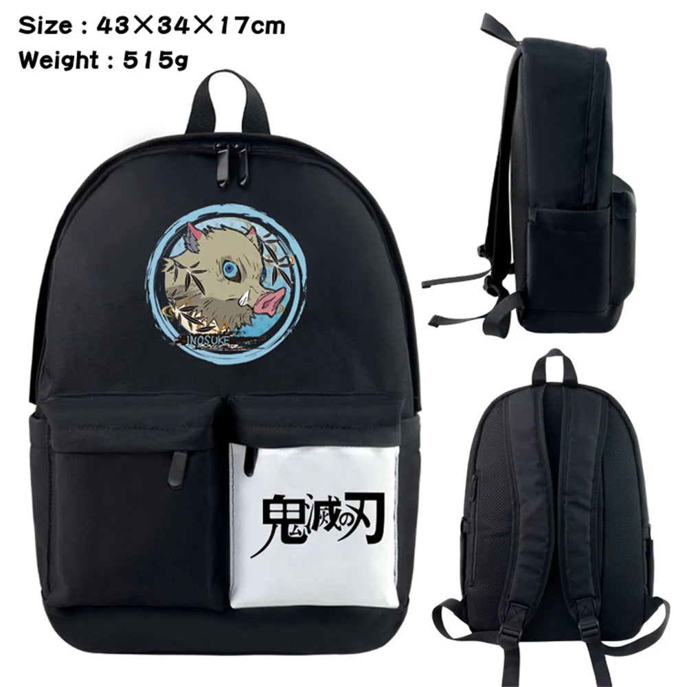 Demon Slayer Kimetsu no Yaiba Nylon Backpack Casual Knapsack Teenager Packsack